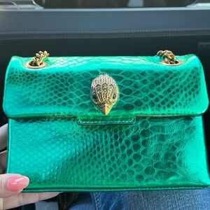 Kurt Geiger green metallic purse